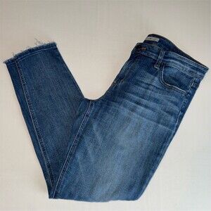 Joe’s Jeans Ally Ankle Skinny 30 Blue Med Wash Mid Rise Frayed Hem Streetwear